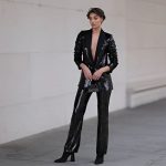 Black Leather Blazer Outfit for Women