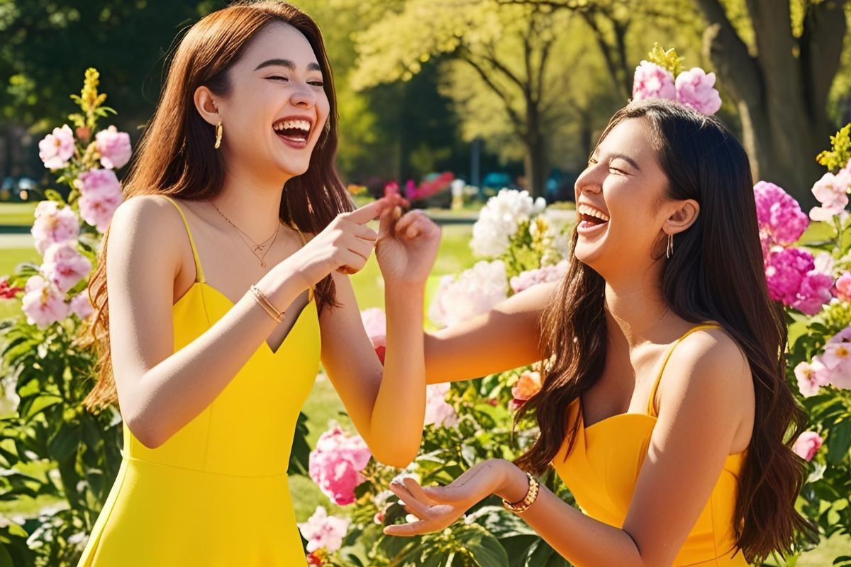 Yellow Dress Girl Rock Paper Scissors
